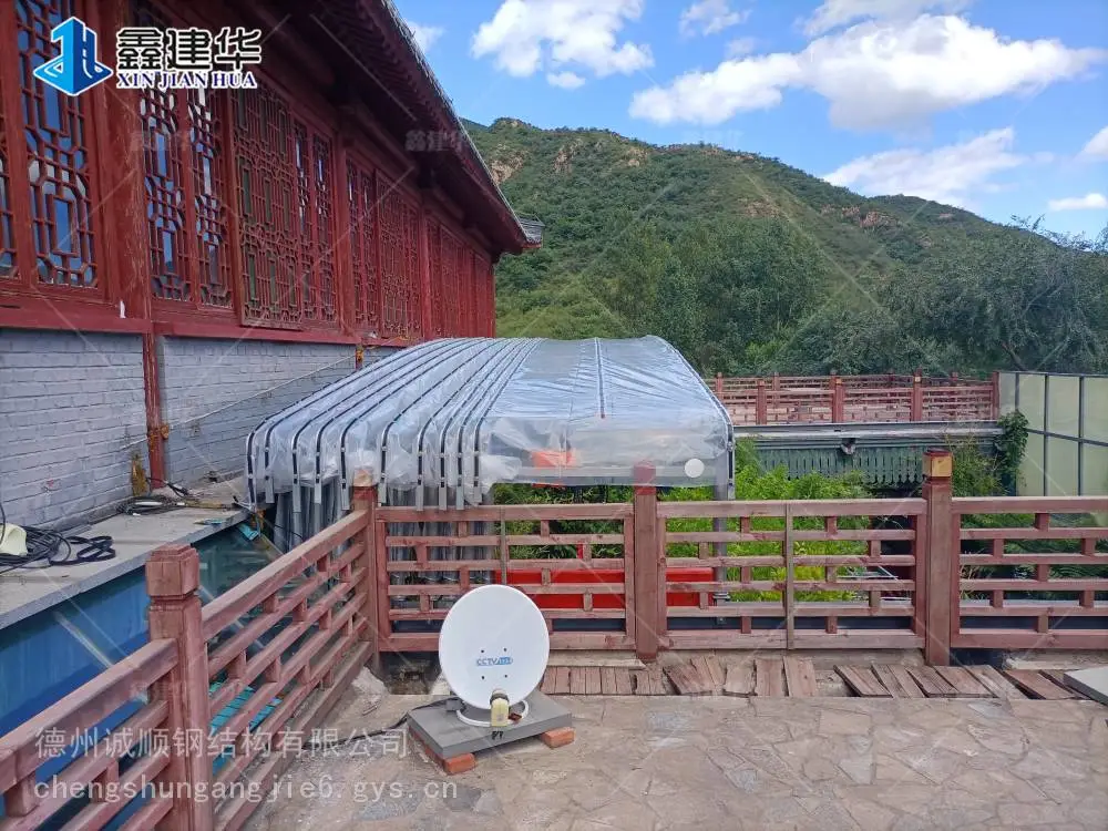 广东电动雨棚推拉雨蓬仓储堆货雨棚生产厂家