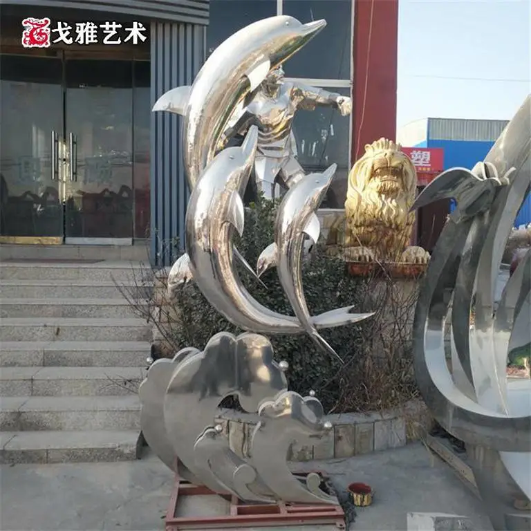 陕西动物不锈钢雕塑 门口卡通玻璃钢企业形象卡通人物雕塑