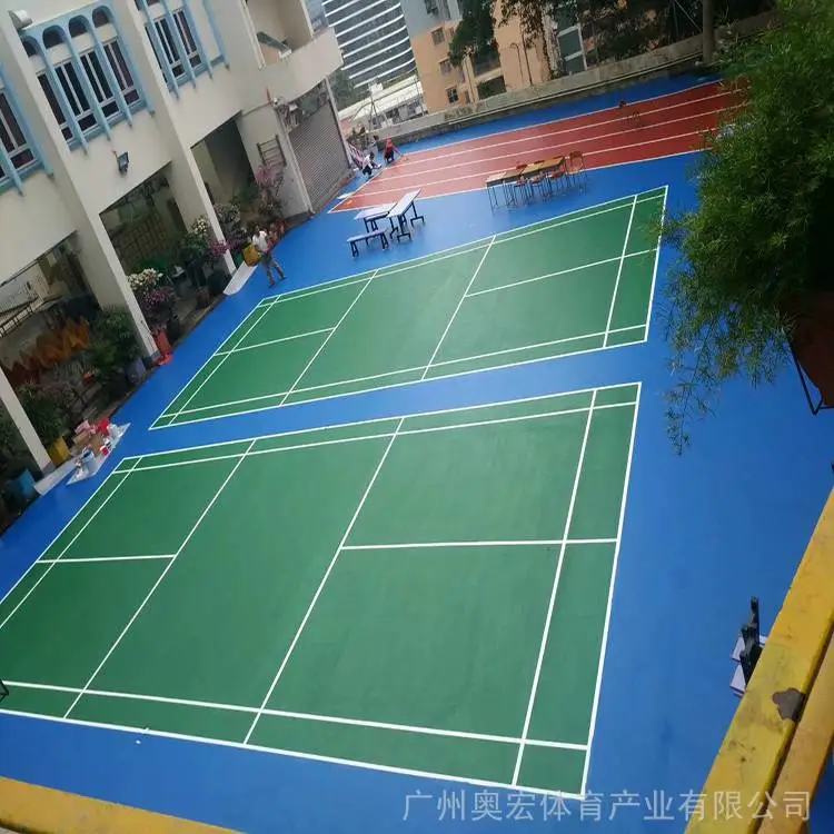 金平PVC羽毛球场施工厂家,羽毛球馆地板胶