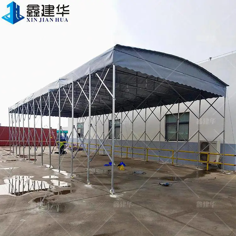 山东潍坊 大型钢结构雨棚 小区推拉停车棚 现场勘查