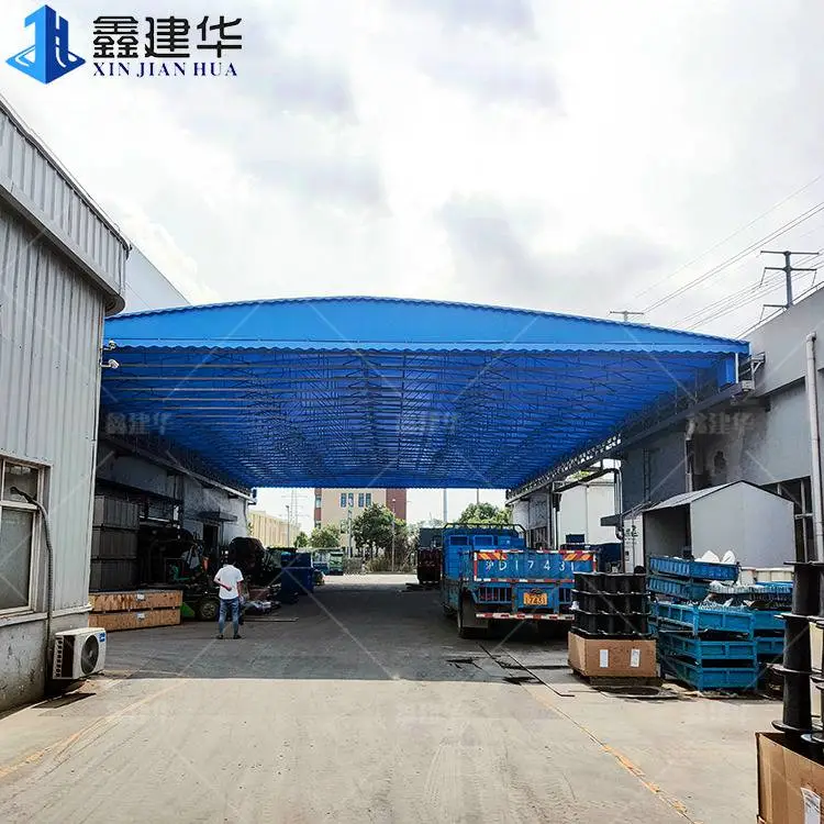 武汉硚口什么是推拉篷 大跨距电动伸缩雨棚价格