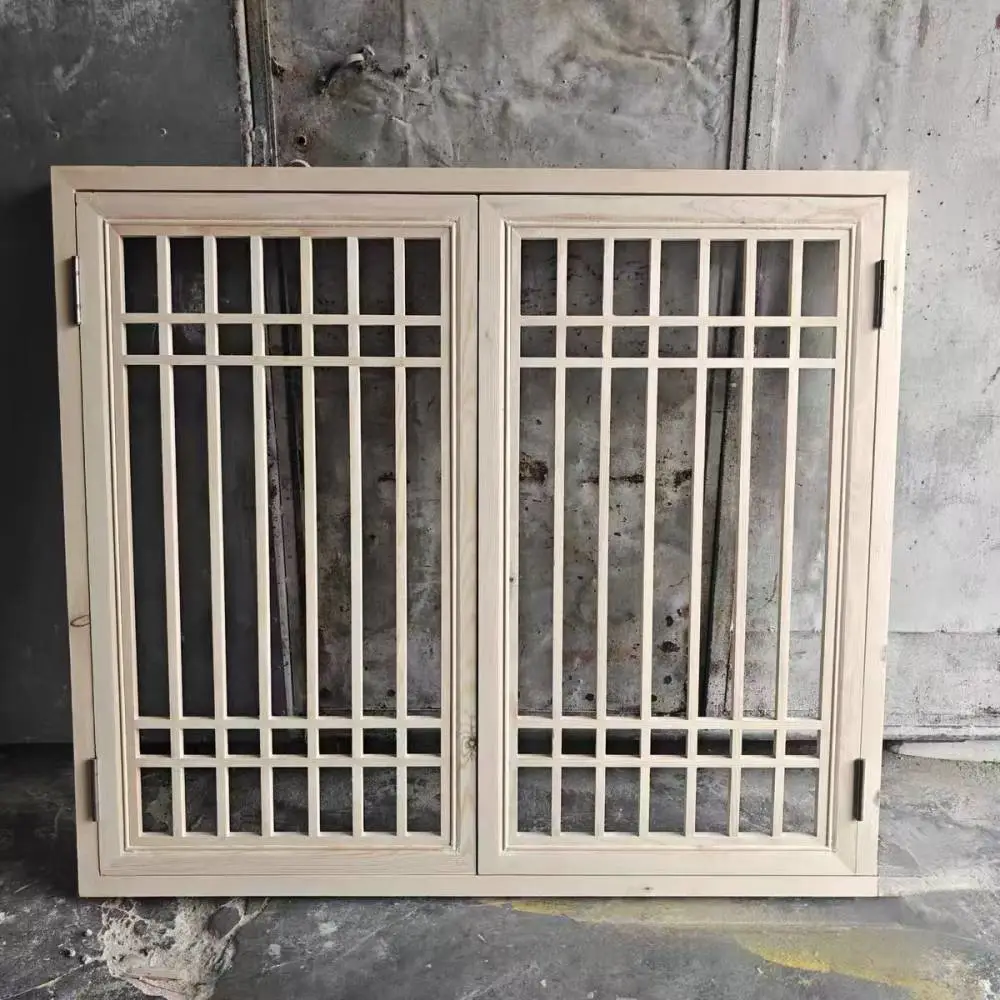 实木花格复古窗 花格木花窗 边框50*40可夹玻璃 中式木门制作