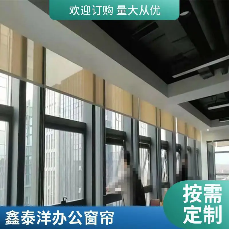 办公室会议大厅遮光遮阳卷帘 电动窗帘定制厂家