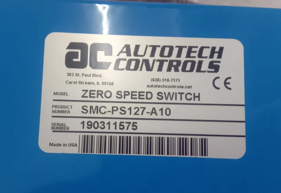 供应 Autotech Controls 零速度开关 SMC-PS127-A10