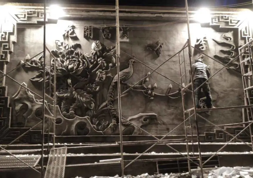 茂名茂南涂鸦手绘墙文化墙/古建外墙体彩绘围墙浮雕壁画墙绘