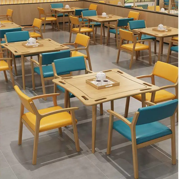 适老化家具适老实木餐桌椅养老院食堂餐椅敬老院活动室桌椅