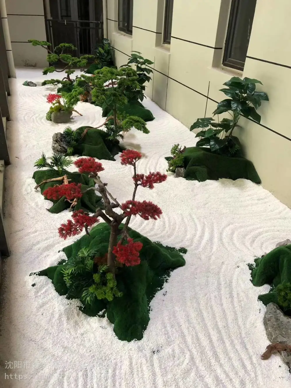 学校假苔藓绿植墙花艺软装植物造景