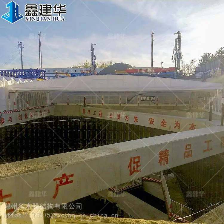 烨兴膜结构伸缩帆布固定棚钢结构雨棚价格及图片