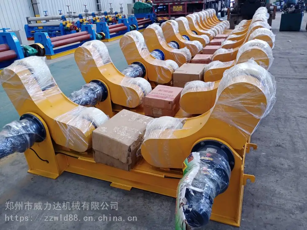 山西工地滚轮架实拍-20吨滚轮架承载工件直径600-4000mm
