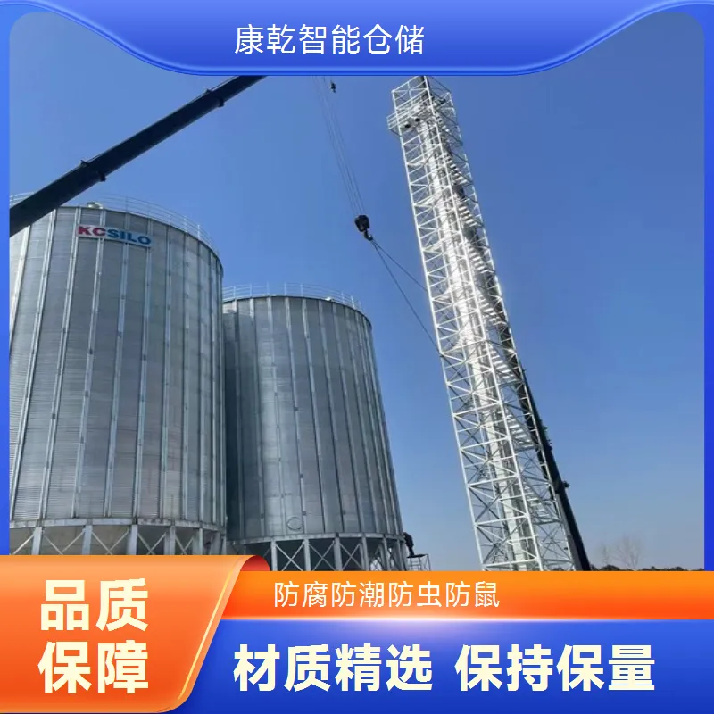 康乾 100吨全钢架锥底粮食钢板仓 稻谷存储专用