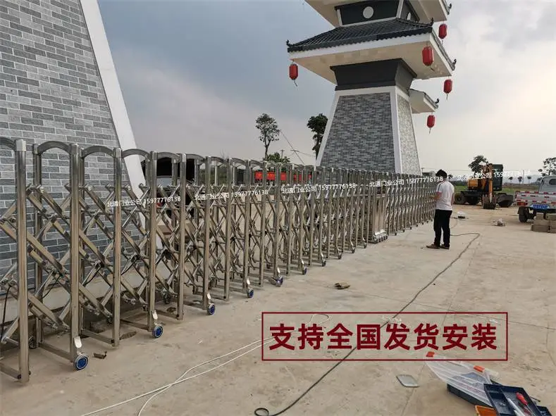 南宁不锈钢电动伸缩电动门 铝合金电动伸缩门 全程上门安装