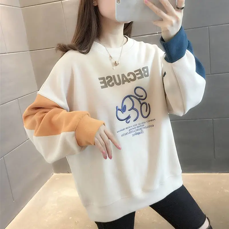 摆地摊卖衣服怎么吸引人加绒印花宽松外套女潮超火新款秋季圆领卫衣10元衣服批发货源