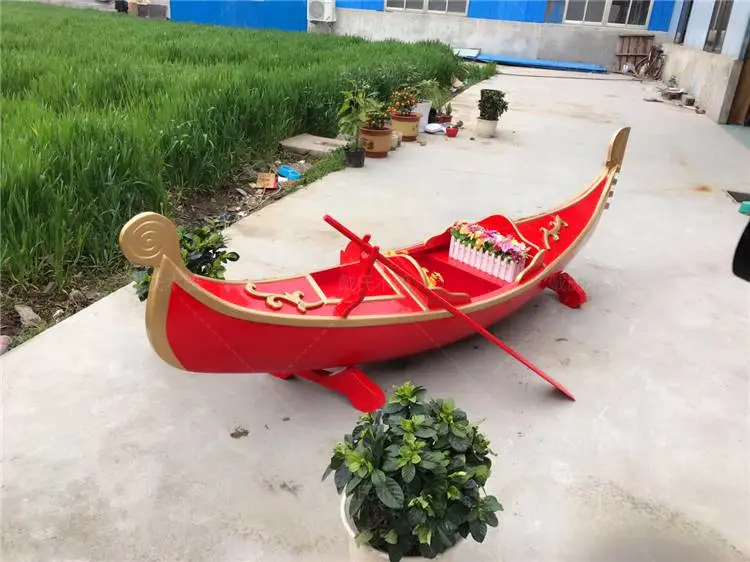 船厂定制3米广东茂名装饰贡多拉船 戴氏木船定制景区装饰贡多拉船