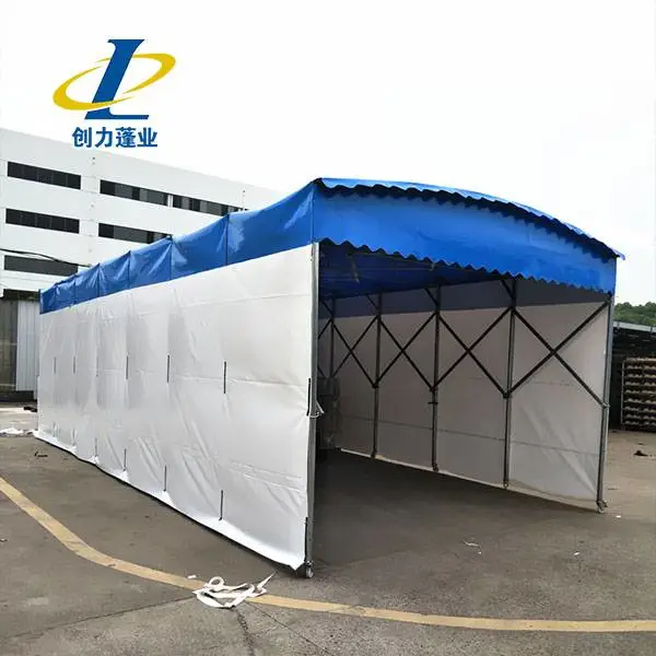 定做推拉篷布_长葛大型电动推拉棚定做悬空雨篷
