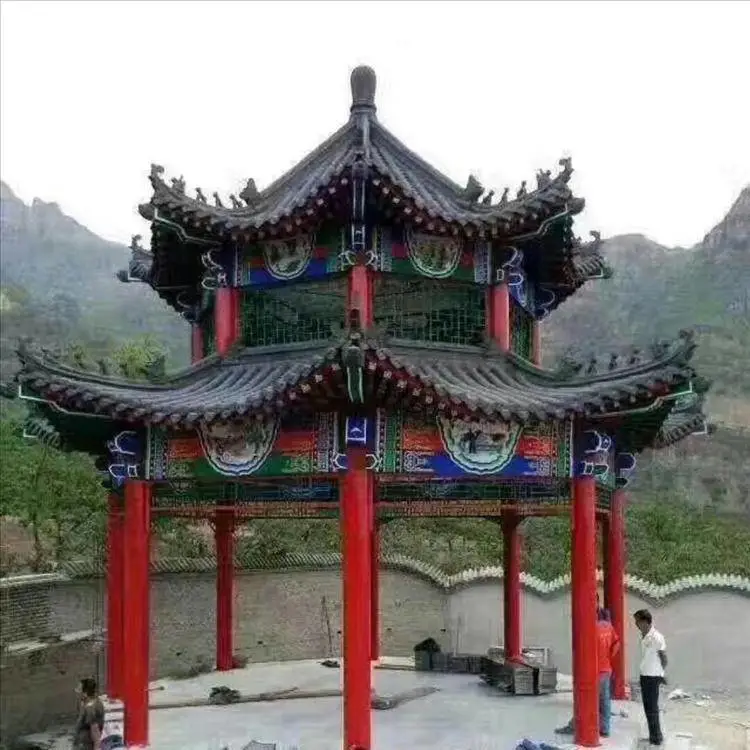 湖面凉亭图片 水泥凉亭琉璃瓦 凉亭图片优质服务
