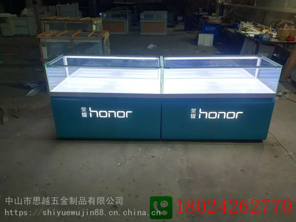 华为3.0手机柜销售木纹中国移动电信联通受理台