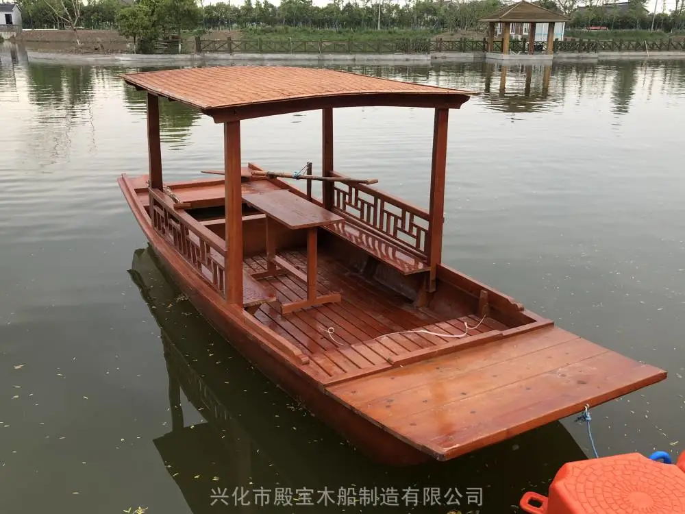 5米单篷手划船水库游览捕鱼船景区电动画舫船