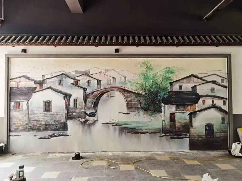 墙体绘画墙面彩绘墙体彩绘墙绘手绘涂鸦壁画装饰画