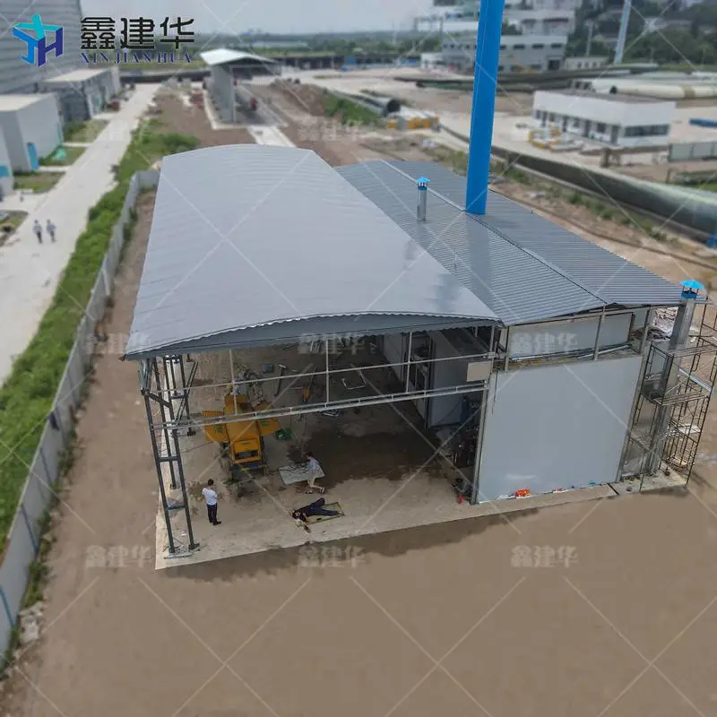 广东惠州钢筋加工棚大型可移动雨棚【防水设计】