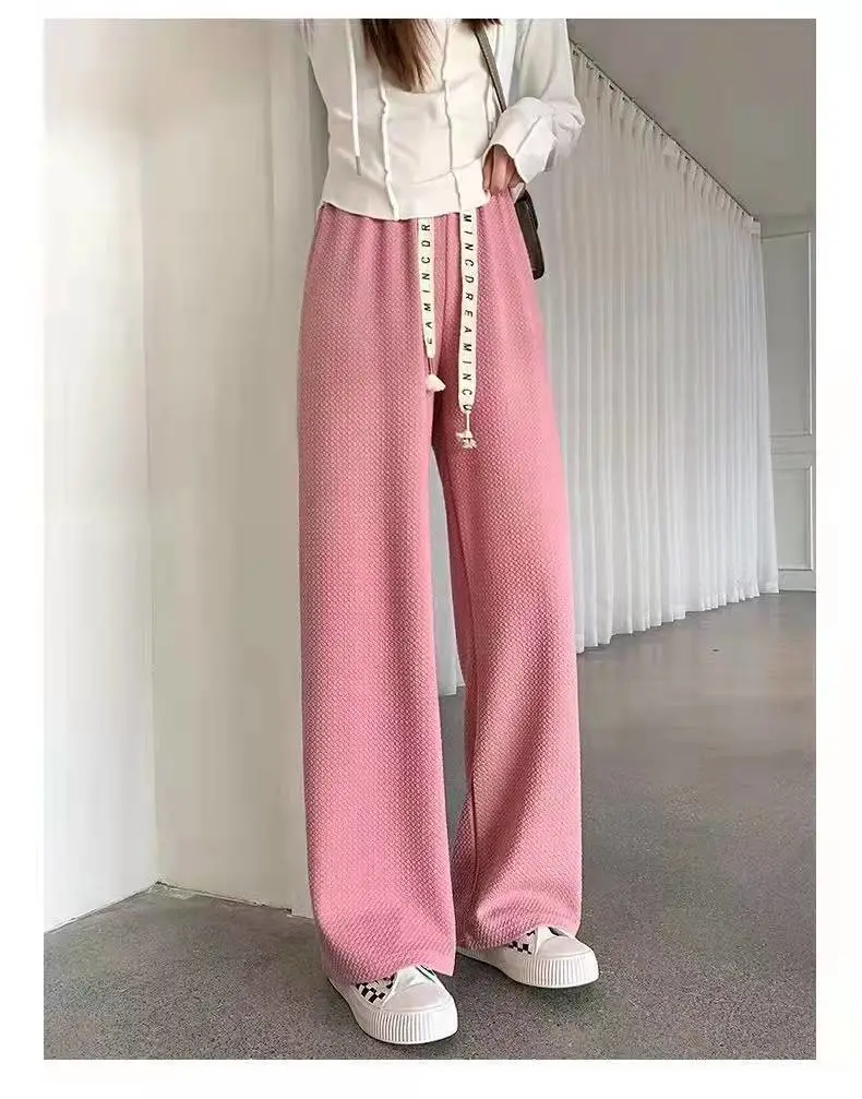 河北保定阜平格子休闲阔腿裤夜市休闲阔腿裤大妈服装批发