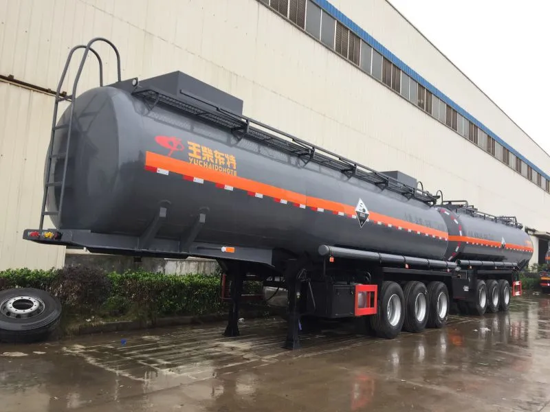 江苏常州氢氯酸衬塑半挂车, 大型酸罐车现车销售