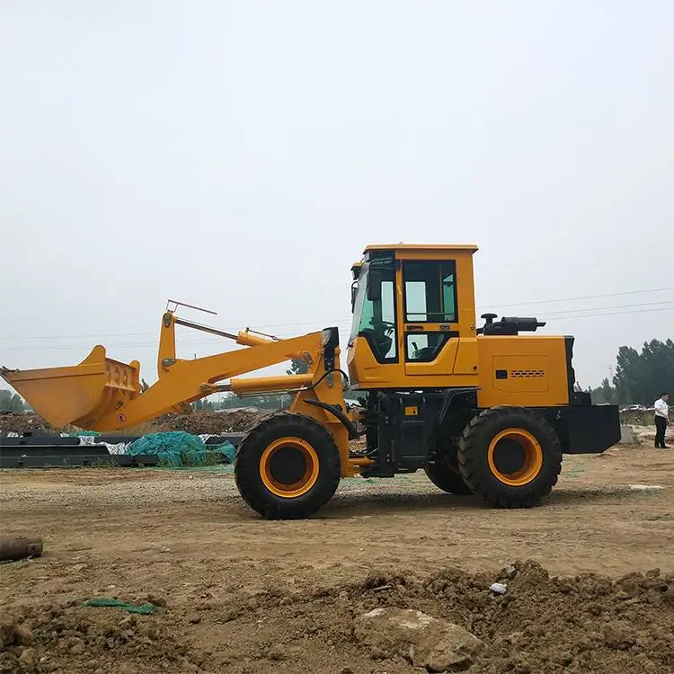 工地上料铲土装载机四驱柴油小铲车养殖场抓草推粪用岳工