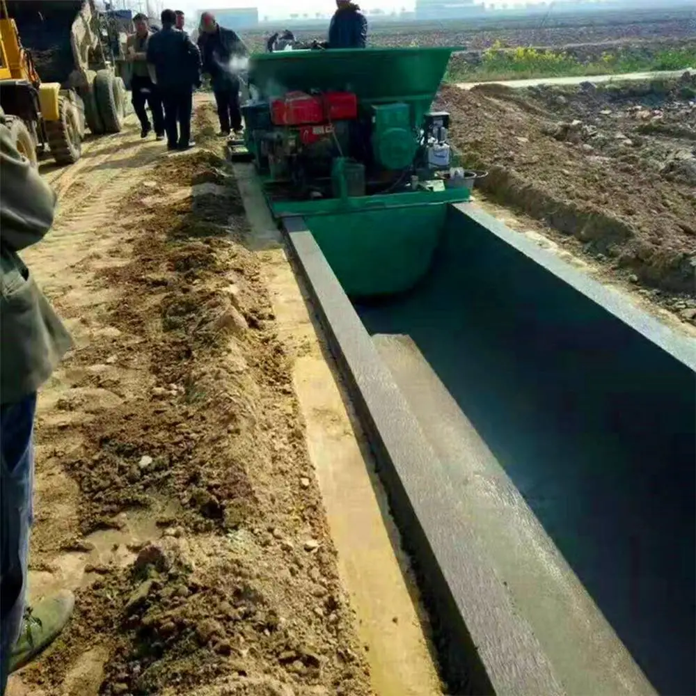 多功能V型水渠滑膜机 水泥梯形水渠滑模机 矩形水渠现浇滑模机