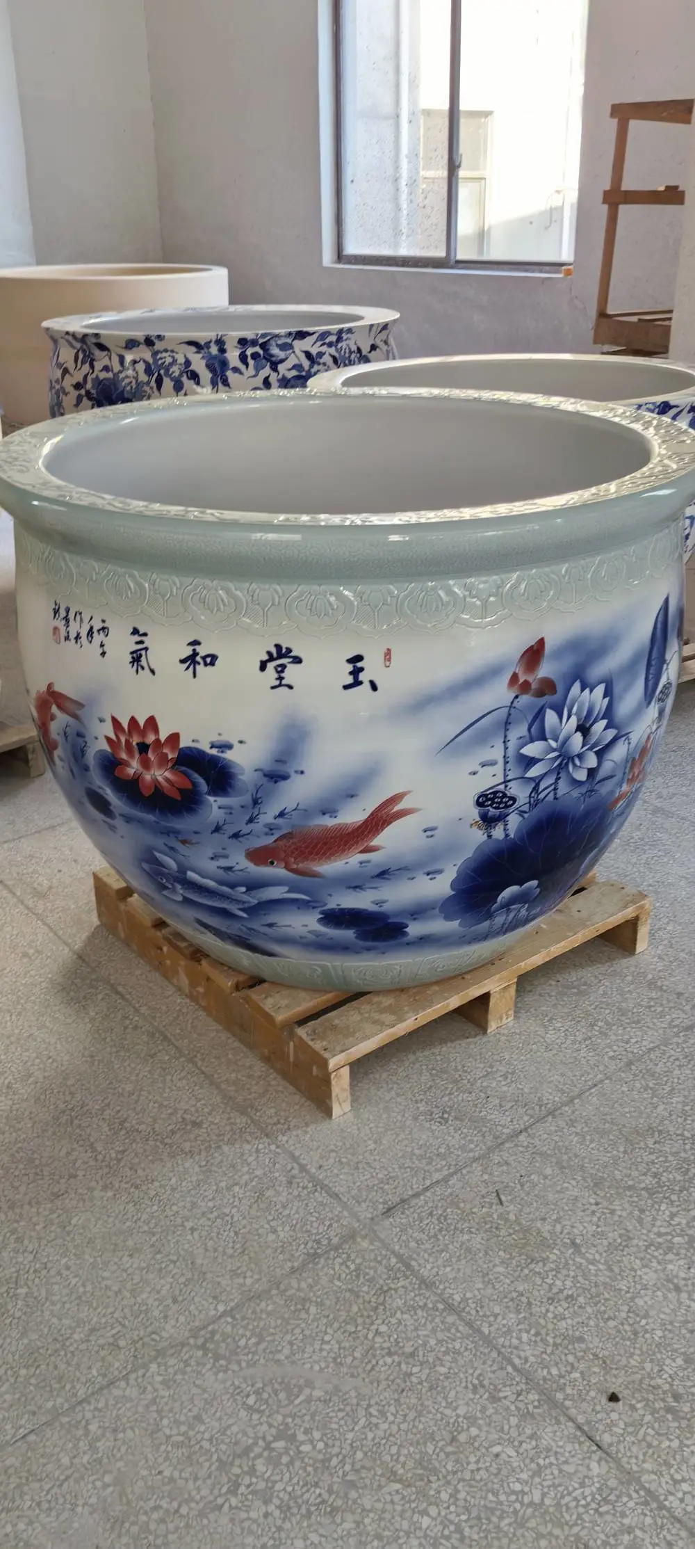 景德镇陶瓷大缸陶瓷大缸 门海陶瓷1.2米 1.5米酒店装饰摆件 庭院养鱼
