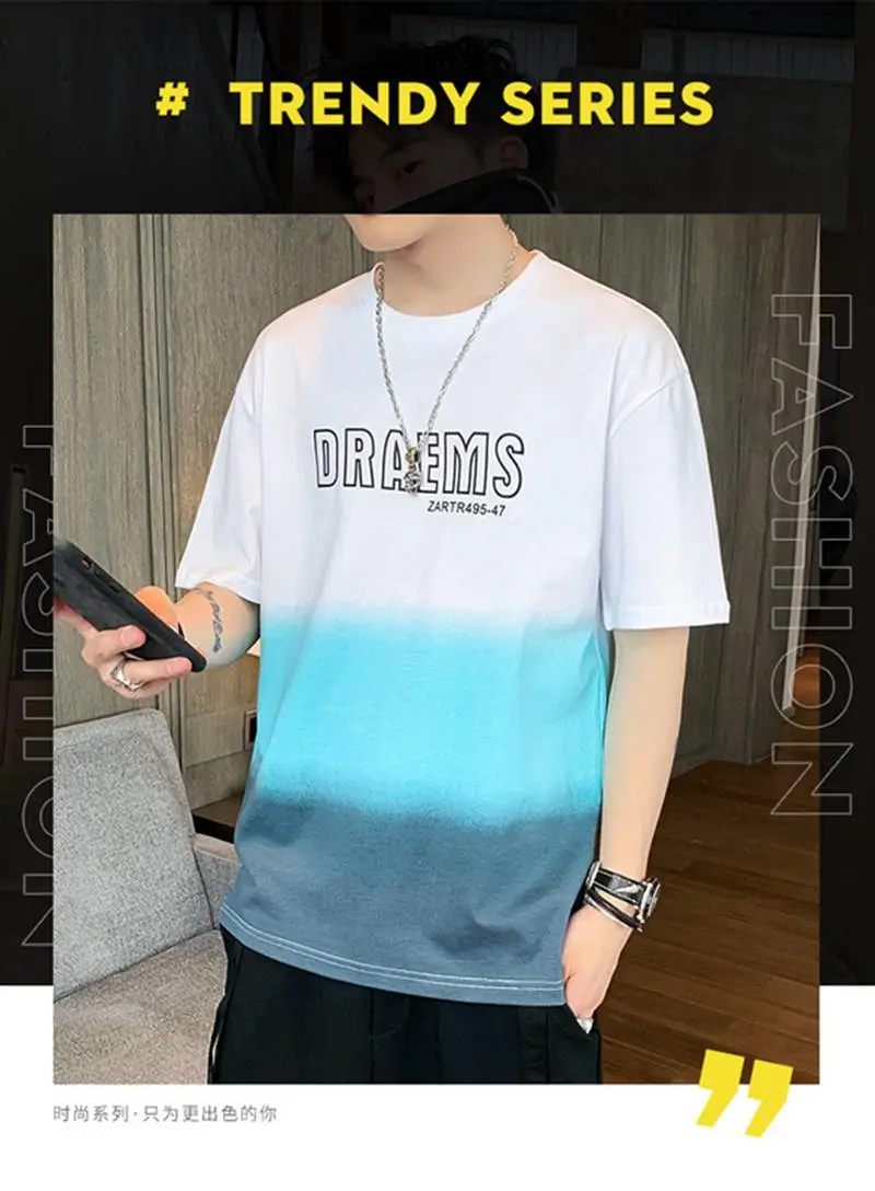 云南玉溪一手货源***男装义乌库存尾货处理网男士t恤圆领宽松上衣
