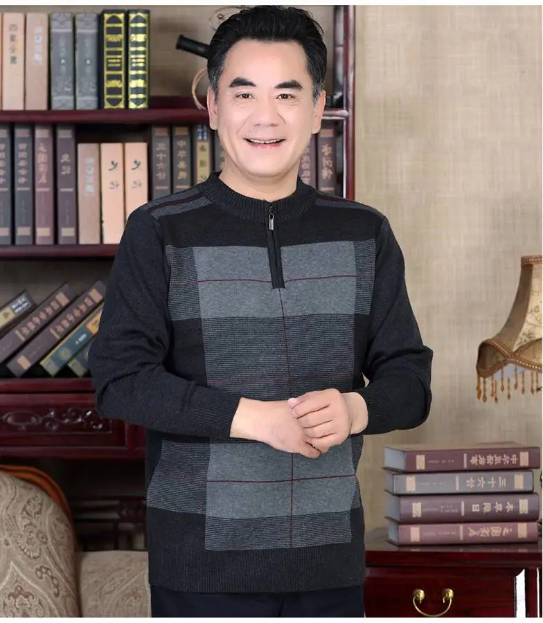 成都便宜地摊货源批发中老年男针织毛衣上衣爸爸秋装40岁中年毛衣3元外贸库存处理