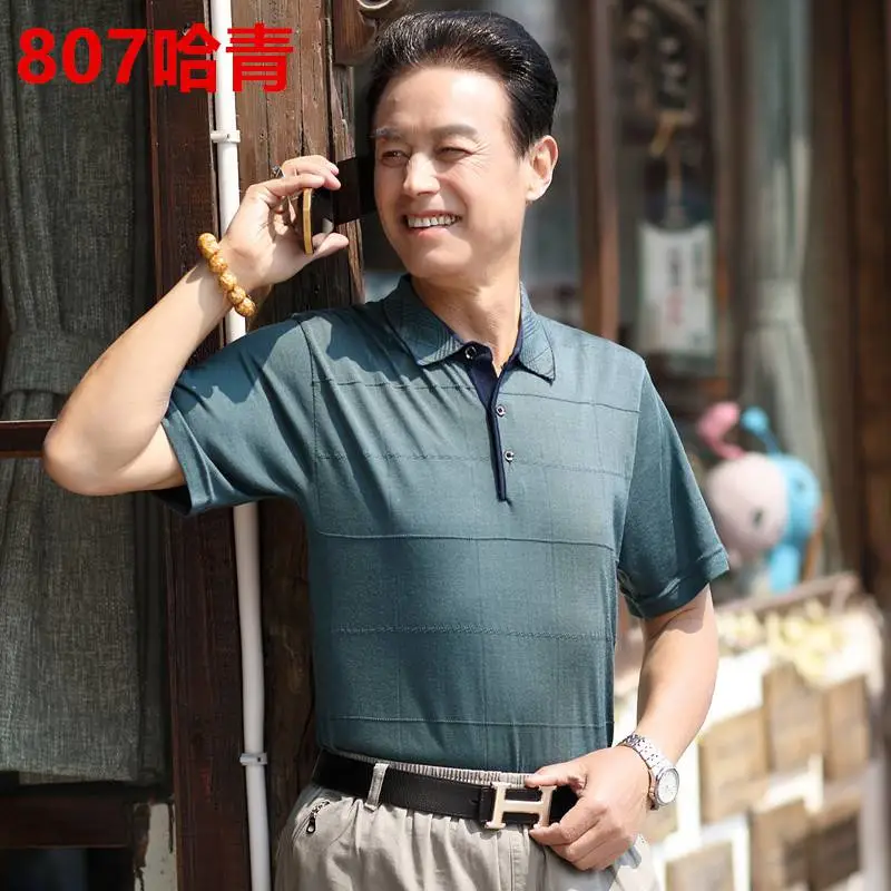 短袖中年男装夏季条纹义乌小商品批发进货网浙江台州格子条纹休闲大码