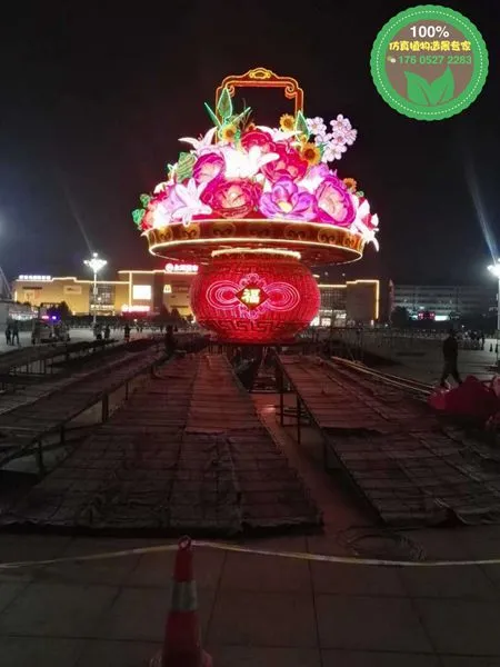 制作玻璃钢大花篮雕塑 户外城市广场景观不锈钢雕塑巨大花篮