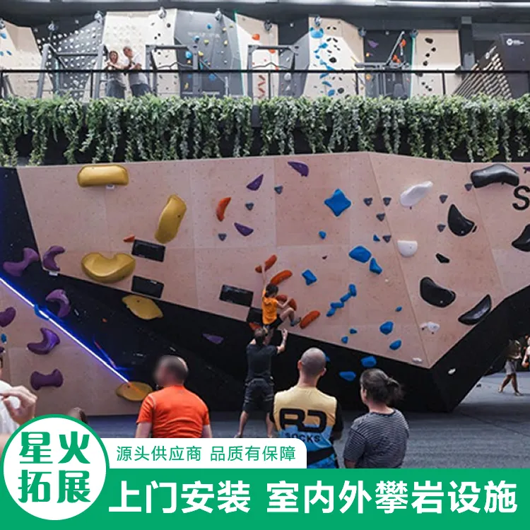 室内大型比赛用攀岩墙 难度墙 玻璃钢岩板 造型岩点