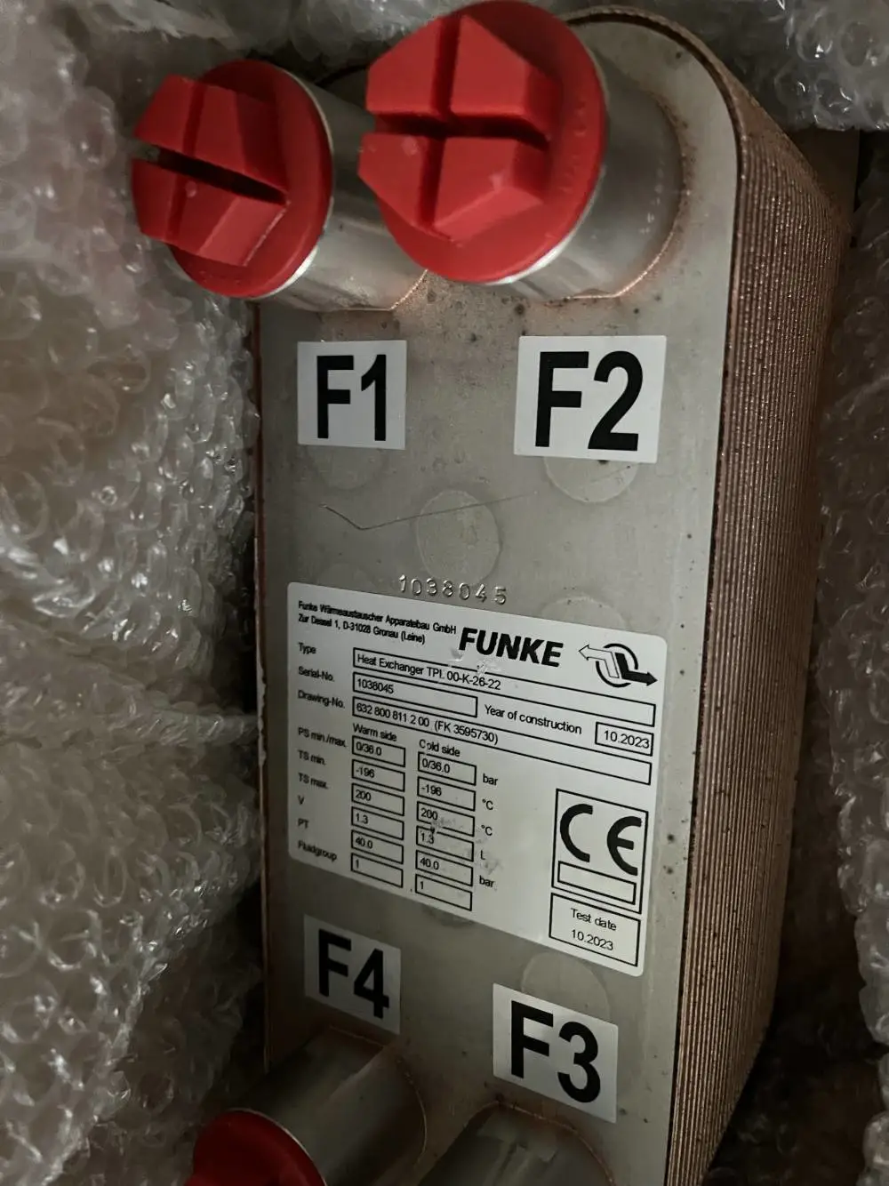 德国 Funke板式换热器 TPL 01-K-36-22用于食品制造行业使用