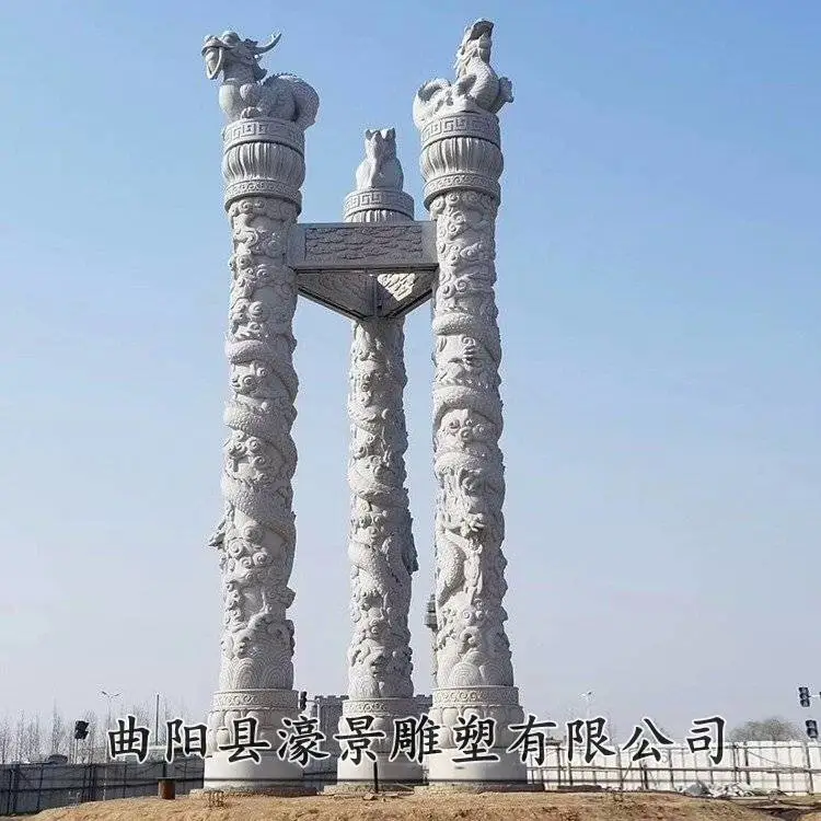 广安花岗岩华表柱罗马柱大理石盘龙柱价格盘龙石柱子厂家