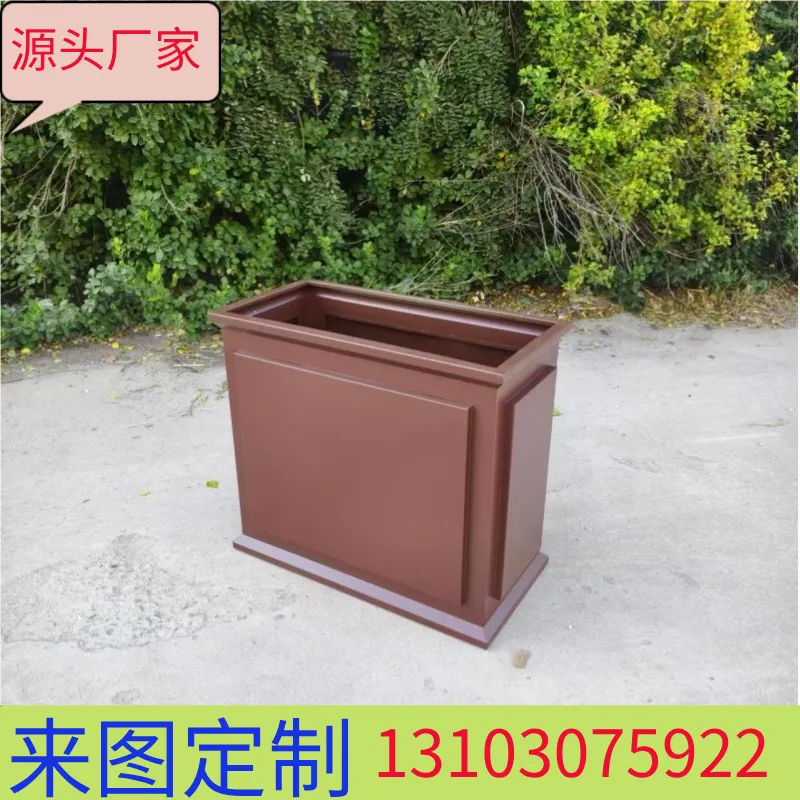 户外成品防腐木花箱厂家 室外景观不锈钢大花盆 市政移动焊接花池
