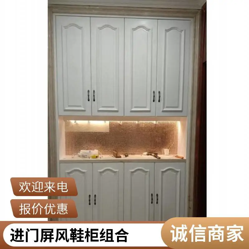 入户原木鞋柜 橡木1.1米家用玄关柜 简约储物换鞋凳