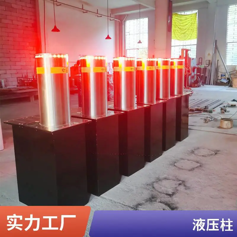 学校门口防撞柱升降柱厂家 全自动液压路障不锈钢挡车柱