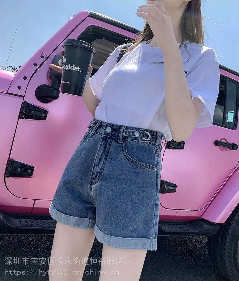浙江温州破洞牛仔短裤高棉弹力几块钱女式牛仔短裤短裙