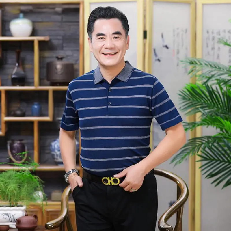 男装中老年人服装批发市场夏季新款中老年男装爸爸装夏装中老年男士适合女人开的小店