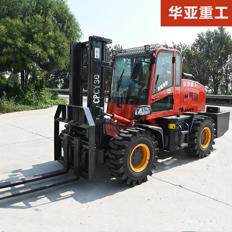 越野四驱叉车 龙叉力工叉车 4吨叉车招标叉车 多功能全新华亚重工