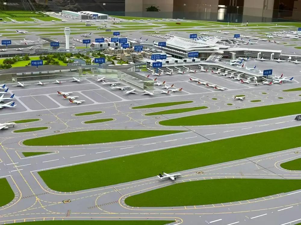 机场枢纽沙盘 全场景航空运行微缩模型