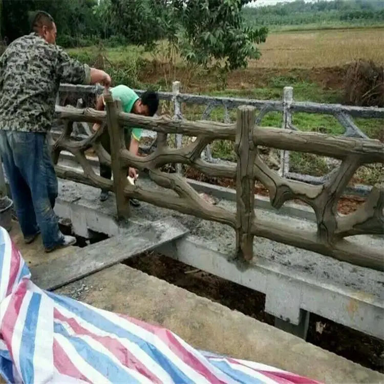 水泥仿树皮护栏 仿木栏杆 水泥仿木栏杆生产 仿木栏杆原产地