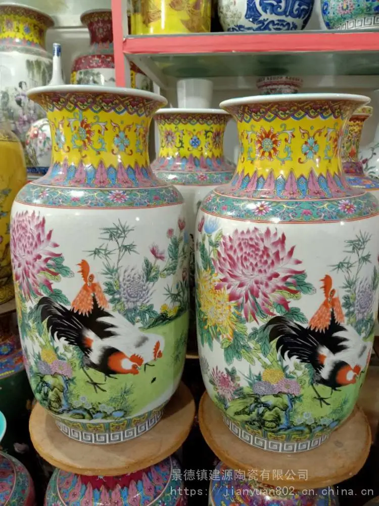 景德镇中式陶瓷花瓶摆件 客厅餐桌家居装饰 博古架瓷器工艺品批发