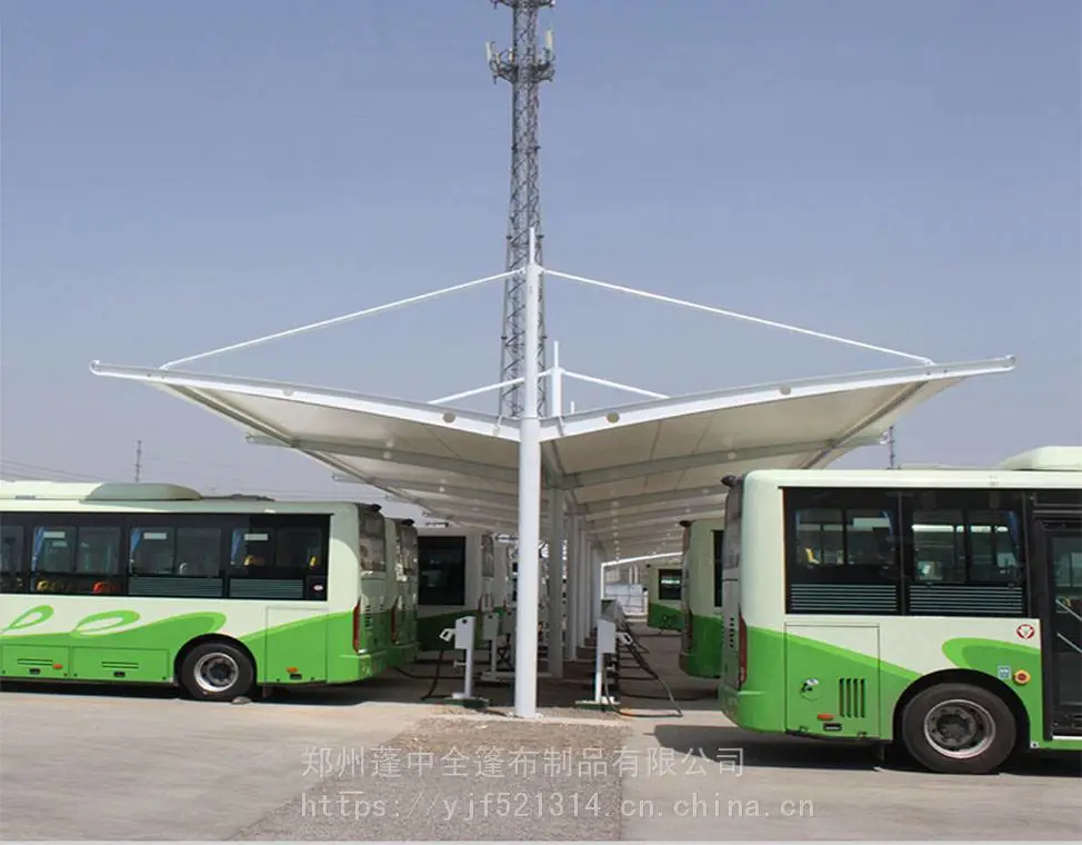 衡阳顺发供应SFMJG2729公交车膜结构遮雨棚 遮阳蓬 停车棚 全国安装