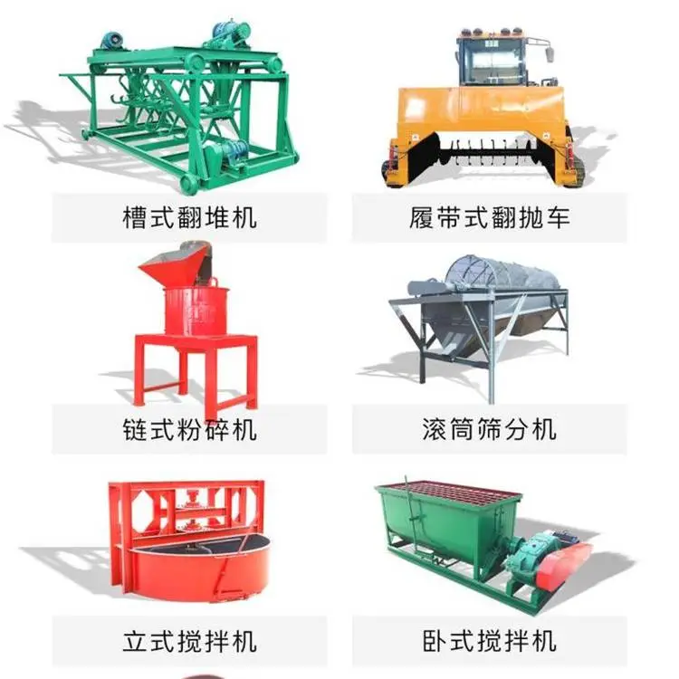 博乐—有机肥生产线工艺流程图—有机肥履带翻抛机—全套设备简介