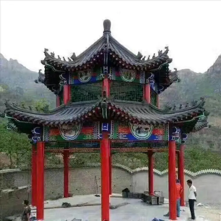 樟子松凉亭 公园凉亭 水泥凉亭牌楼加工 公园凉亭量身定制