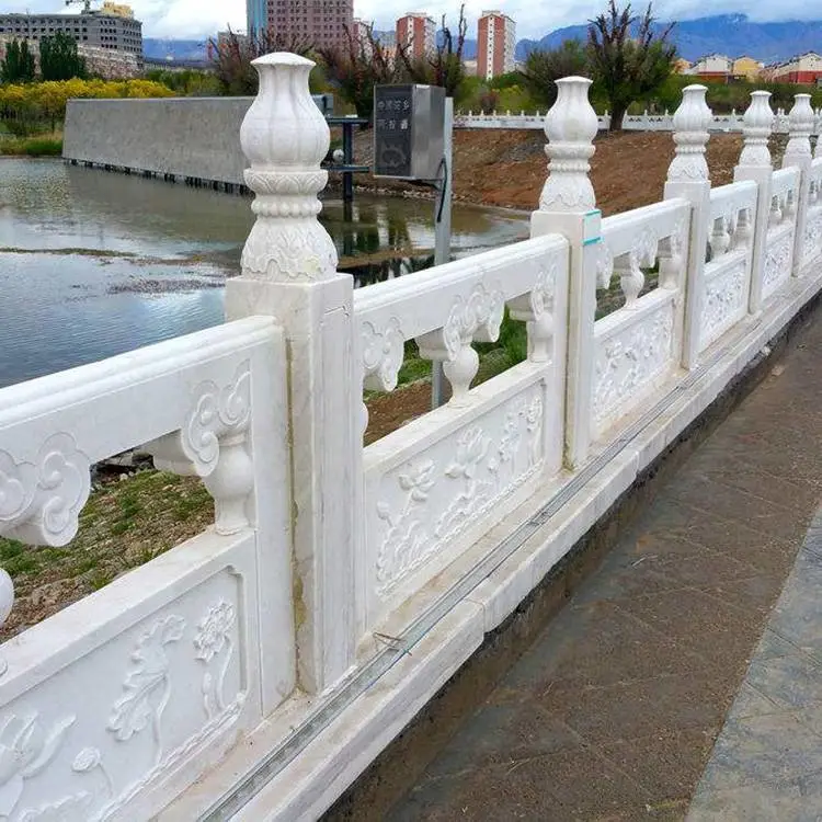 厂家直销旗台石栏杆 河道石雕栏杆价格实惠 嘉祥发货