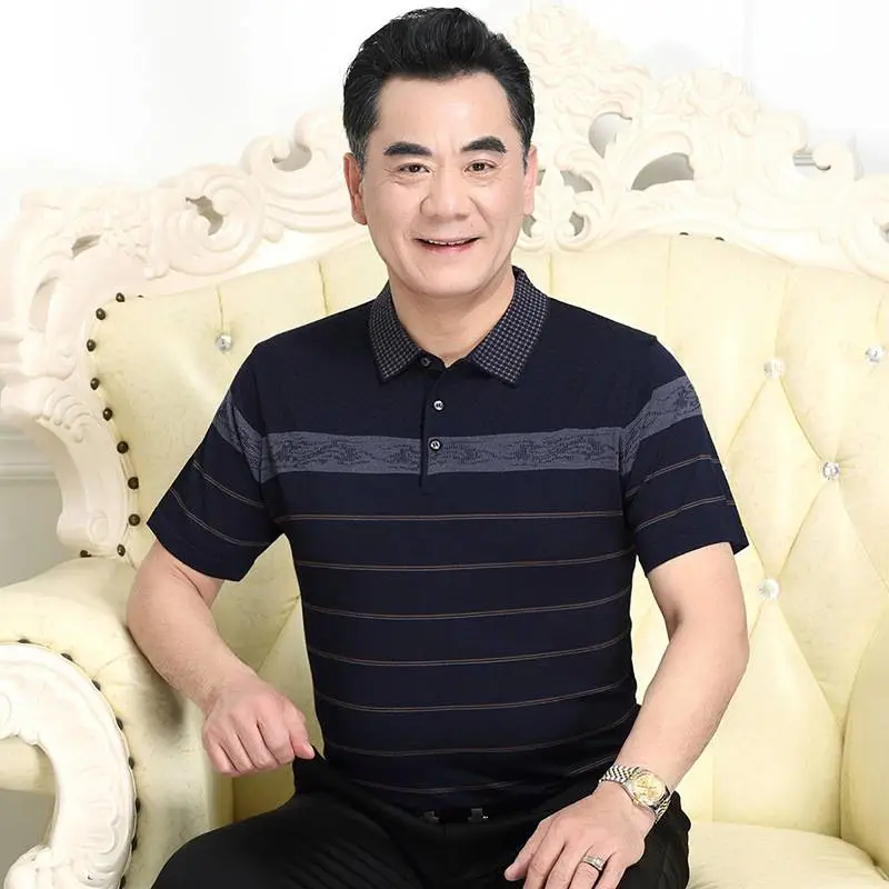 男装中老年人服装批发市场夏季新款中老年男装爸爸装夏装中老年男士适合女人开的小店