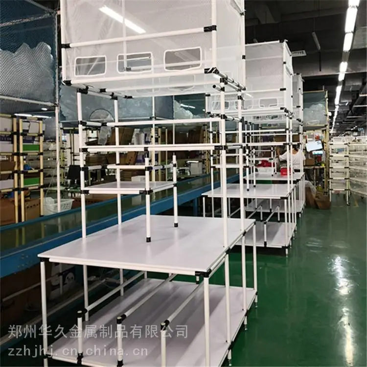 电商快递打包台 工作台分拣车仓库操作台 线棒货架定制